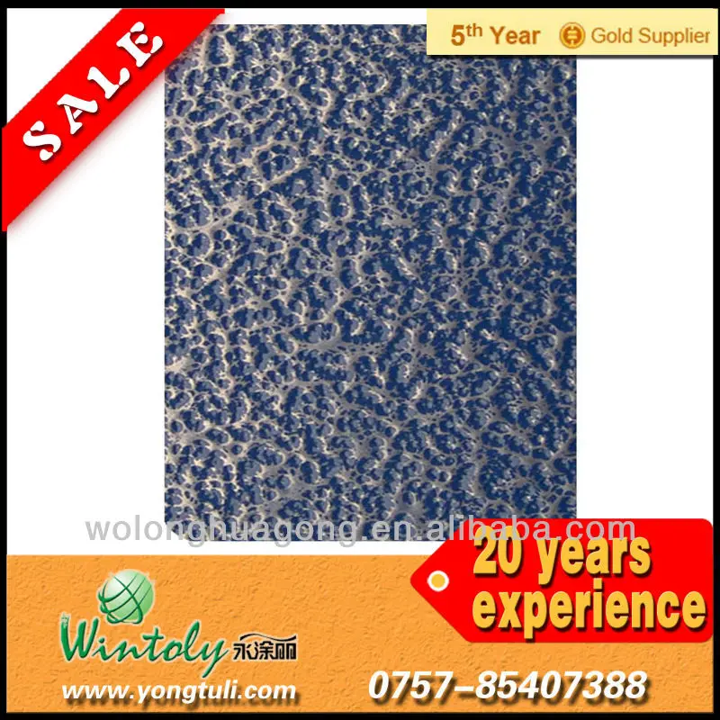 silver with blue hammer flower powder coating