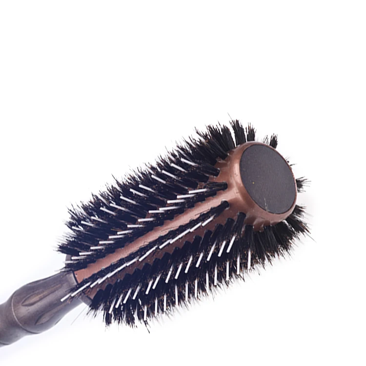 EUREKA A28025-55PA-B Professional Aluminum Tube Hair Brush Salon Round Hair Brush With Boar Bristle And Nylon Pins