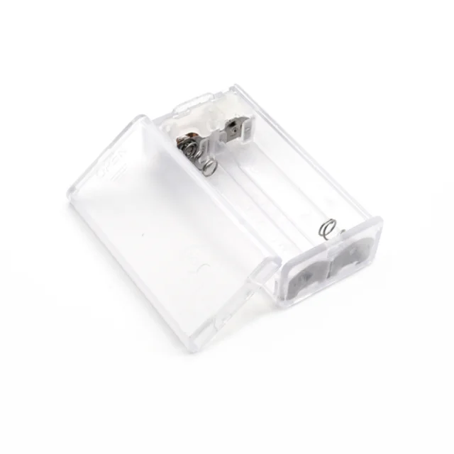 Black Transparent Plastic Series 2AA Battery Holder case