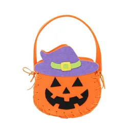 Promotional Halloween Kids Pumpkin Shopping Bags Small Tote Bags