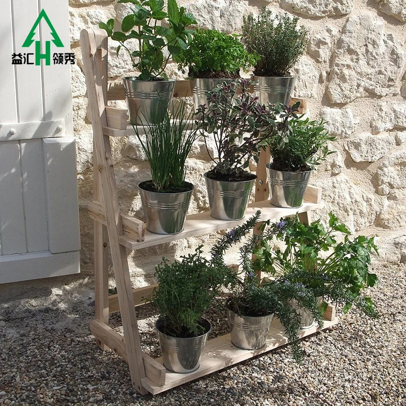 
Garden Wooden Flower Rack / Flower display Shelf / Flower Stand 