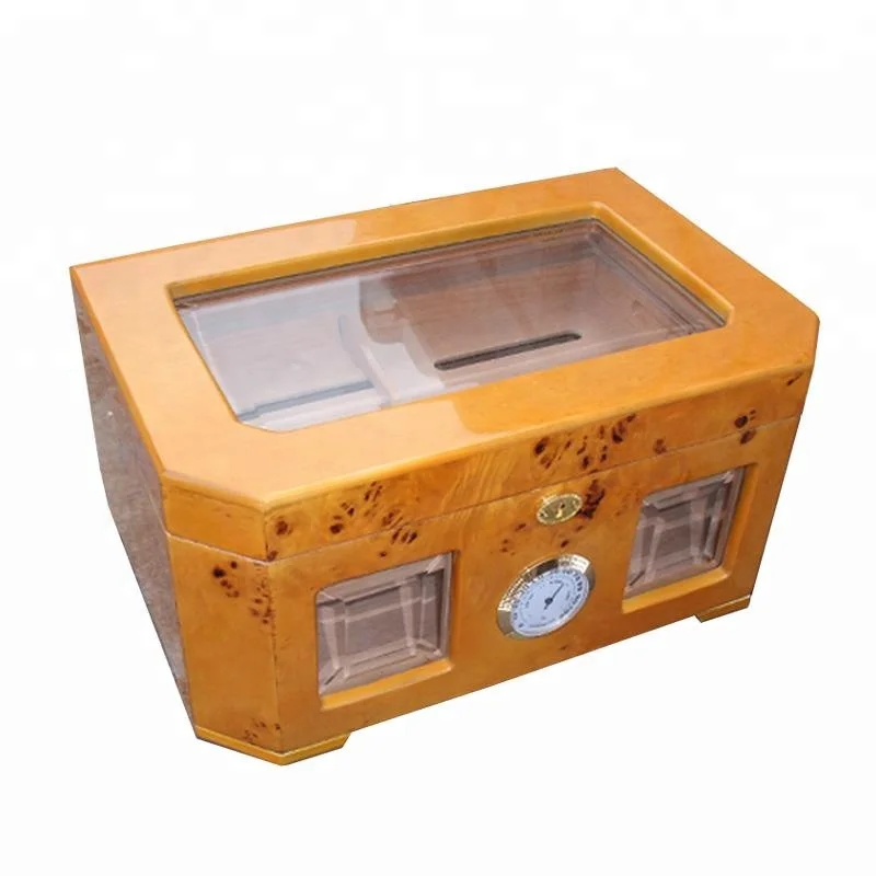 Luxury Plastic Cigar Box with Wooden Humidor Custom Logo Lacquer Technique for Gift Packaging Storage