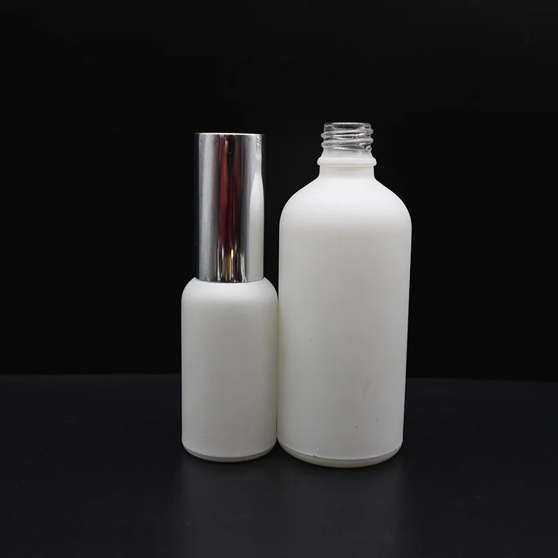 5ml 10ml 15ml 20ml 30ml 50ml 100ml frosted matte white glass perfume bottle with silver spray cap