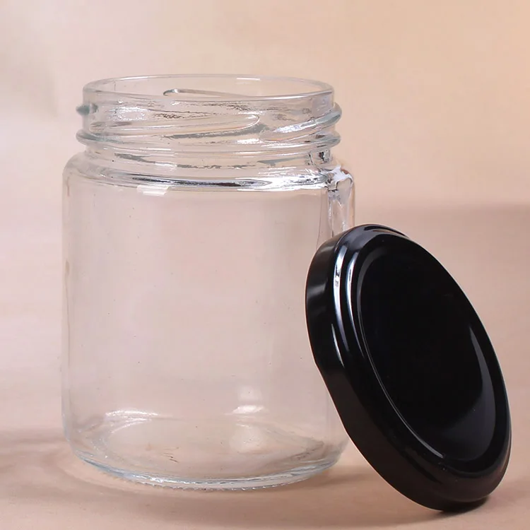 100ML 150Ml  195ML 240ML 350ML  500ML Round Glass Bottle Honey Glass Jar With Tin Plate Lid Food Jam Bottles