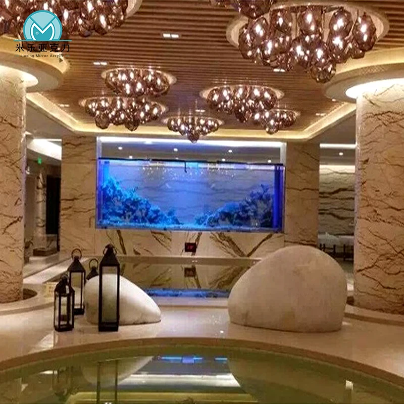 High quality salt water aquarium fish tank big acrylic shallow used large aquariums for sale