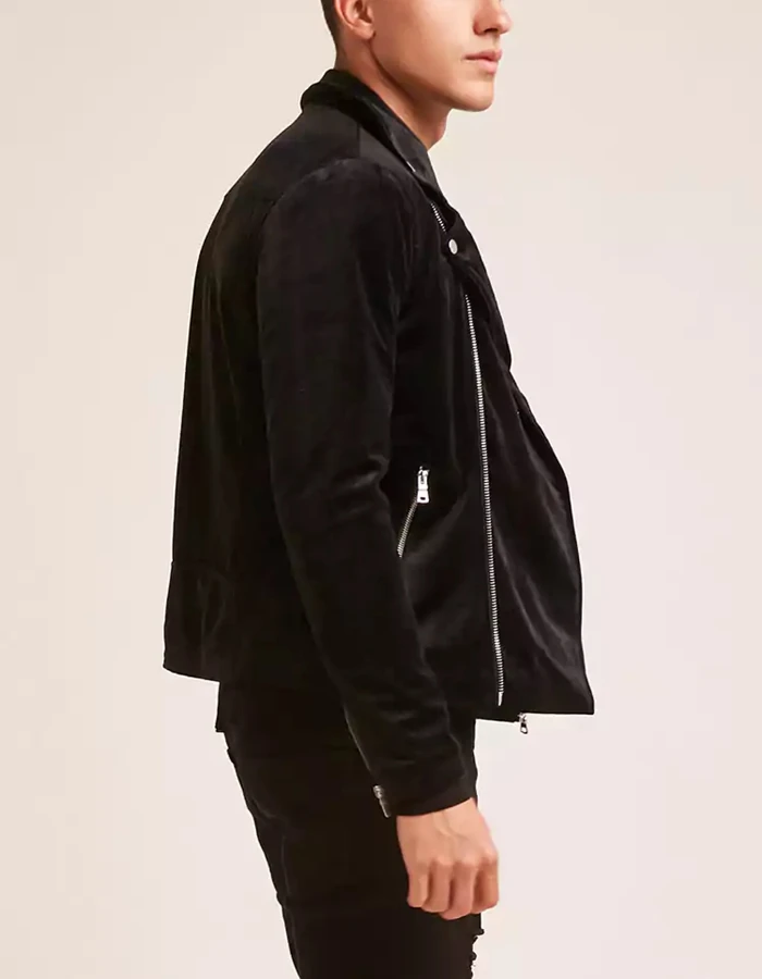 Riding Jacket Motorcycle For Men 2020 Custom Zip Up Fashion Black Velvet Warm Slim Fit Moto Jacket