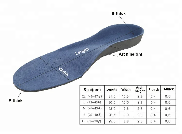 Full Length Orthotic Foot Massage Shoes Insole Hard Plastic