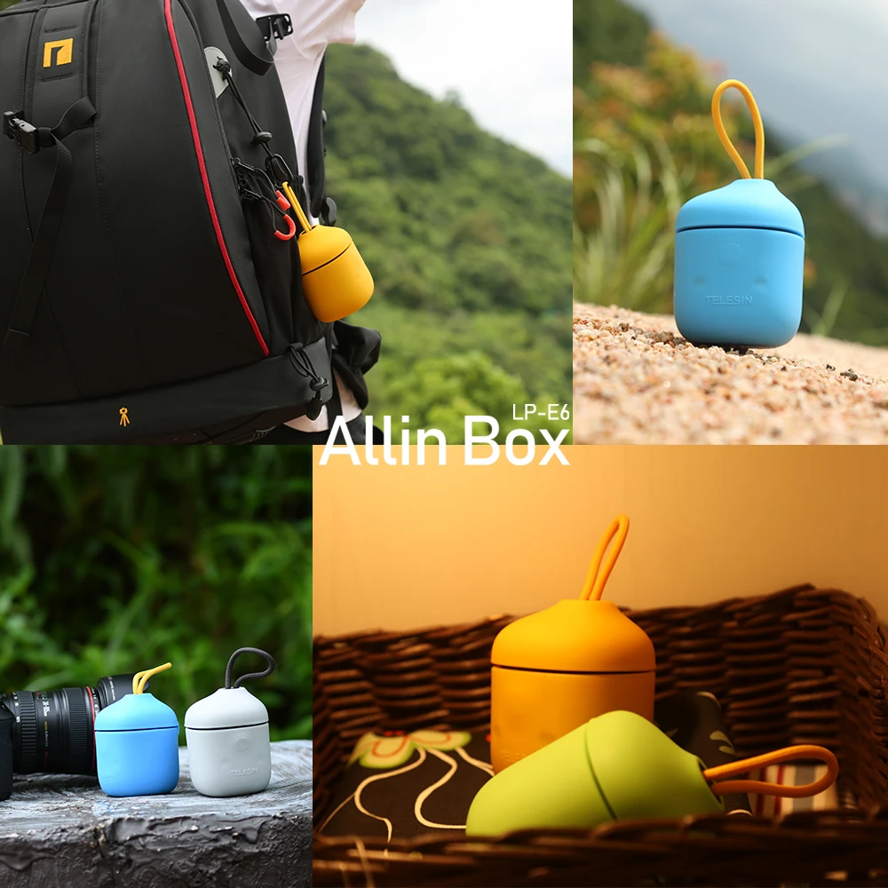 Telesin Allin Box Charger for LP-E6 Battery Charger  for  Canon 7D 6D 5D II III 5Ds R 70D 60D 80D Camera battery LP-E6