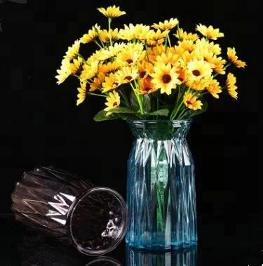 Wholesale Home Decoration European Style Origami Glass Vase Blue pink Grey clear Colorful Glass Vase Hot Selling