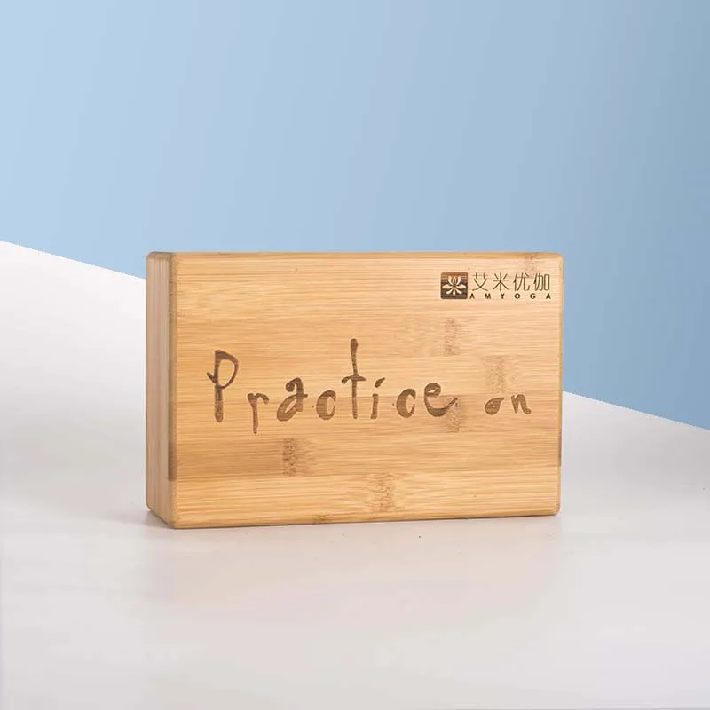 BSCI factory wholesale custom print organic bamboo yoga block wood eco friendly