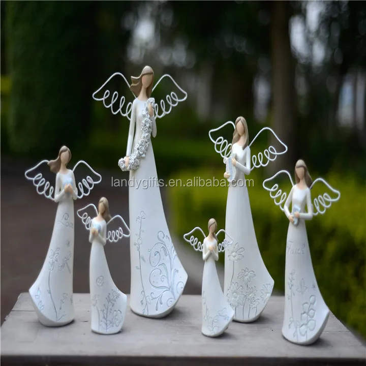 Новый дизайн фигурок ангелов Landy с металлическими крыльями оптом