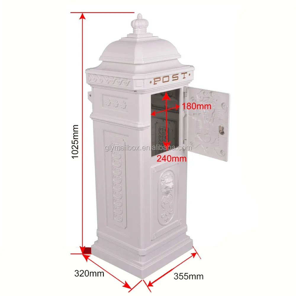 Big Cast Aluminum Mailbox Post Box Parcel box