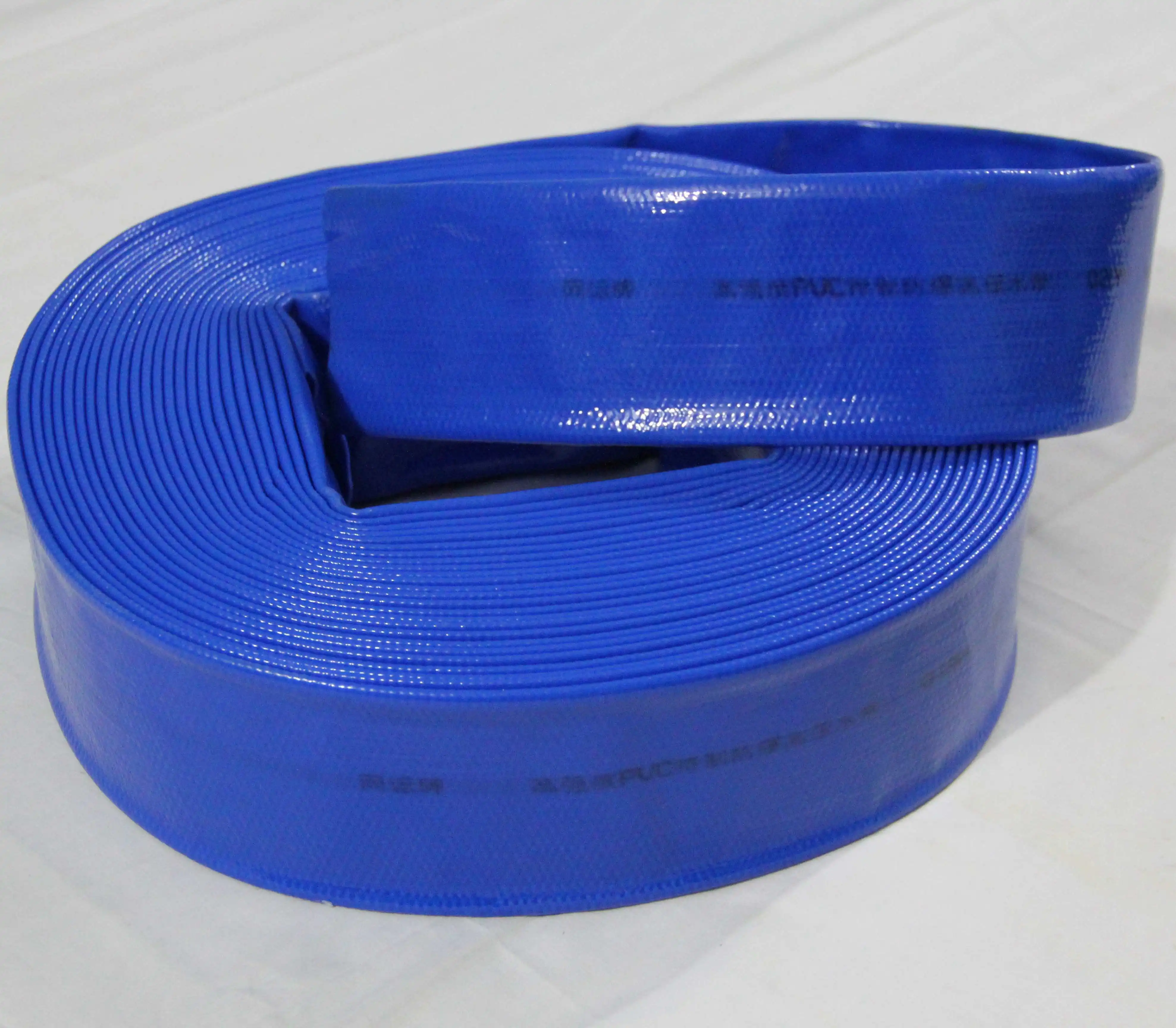High pressure blue color 2 inch PVC soft flexible water irrigation layflat hose