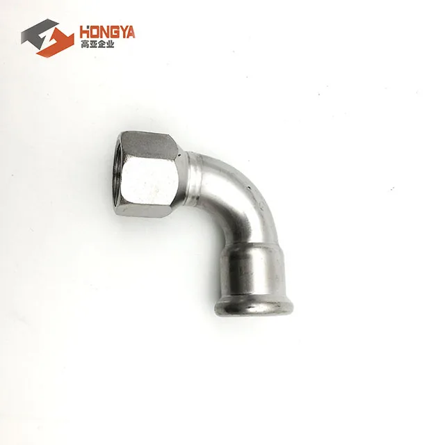 Stainless Steel DVGW Press Plumbing Pipe Fitting 90 Elbow M TYPE