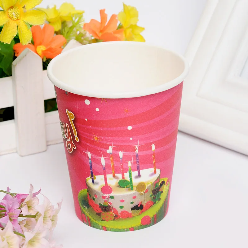 9oz Holiday Paper Tea Cup Cartoon Kids Birthday Party Disposable Paper Cups