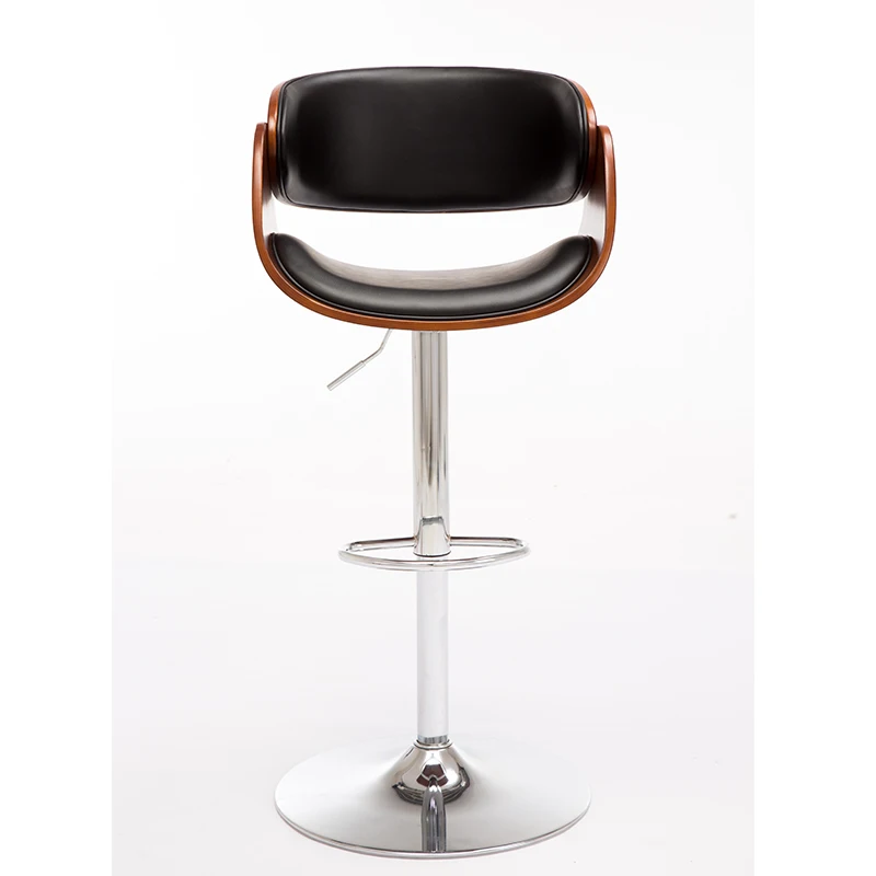 
high grade quality Walnut Wood and Crocodile Effect Bar Stool high end stools barstools Living room furniture 