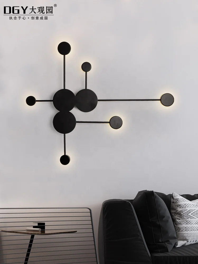 
2 3 6 lighting heads branches long arms gold white black round iron acrylic simple modern wall lamp light 