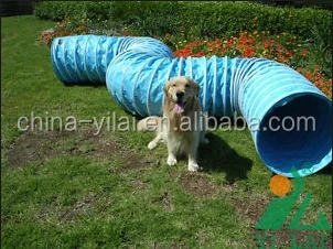 Yellow Color Material with Different Strip Pet Training Tunnel