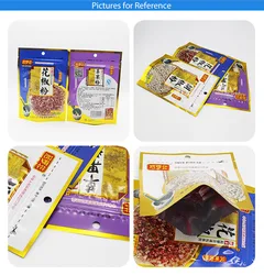 Eco-friendly product against air moisture and oxygen seasoning pouch food zipper packaging 3 side seal bag with tear notch