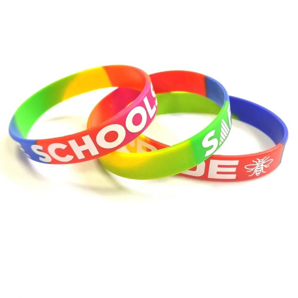 
standard bulk cheap custom 100% silicone bracelets silicone wristband 