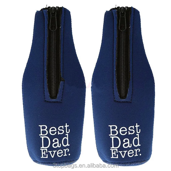 Wholesale Insulated Beer Holder Neoprene Beer Bottle Cooler with Zipper Holder Wrap Bottle Cooler  Water Bottle Sleeve Cover