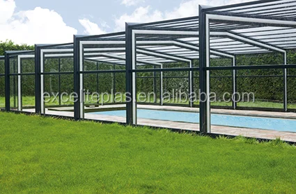 Садовый алюминиевый каркас из поликарбонатного листа, телескопический корпус для бассейна, крыша для защиты детей