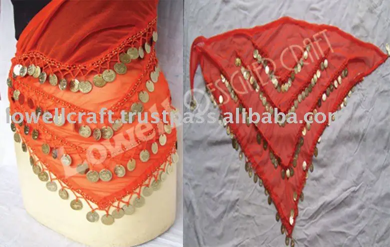 Танец живота хип шарф юбка для танца Bling монета танцевальный костюм оборудование женщин Исполнительница