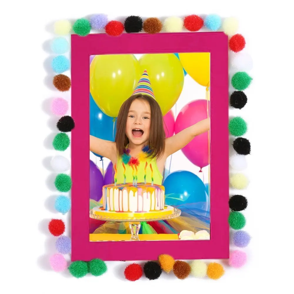 YIPAI 20mm Decorative Assorted Pompoms  Fuzzy Pom Poms Balls for DIY Creative Crafts