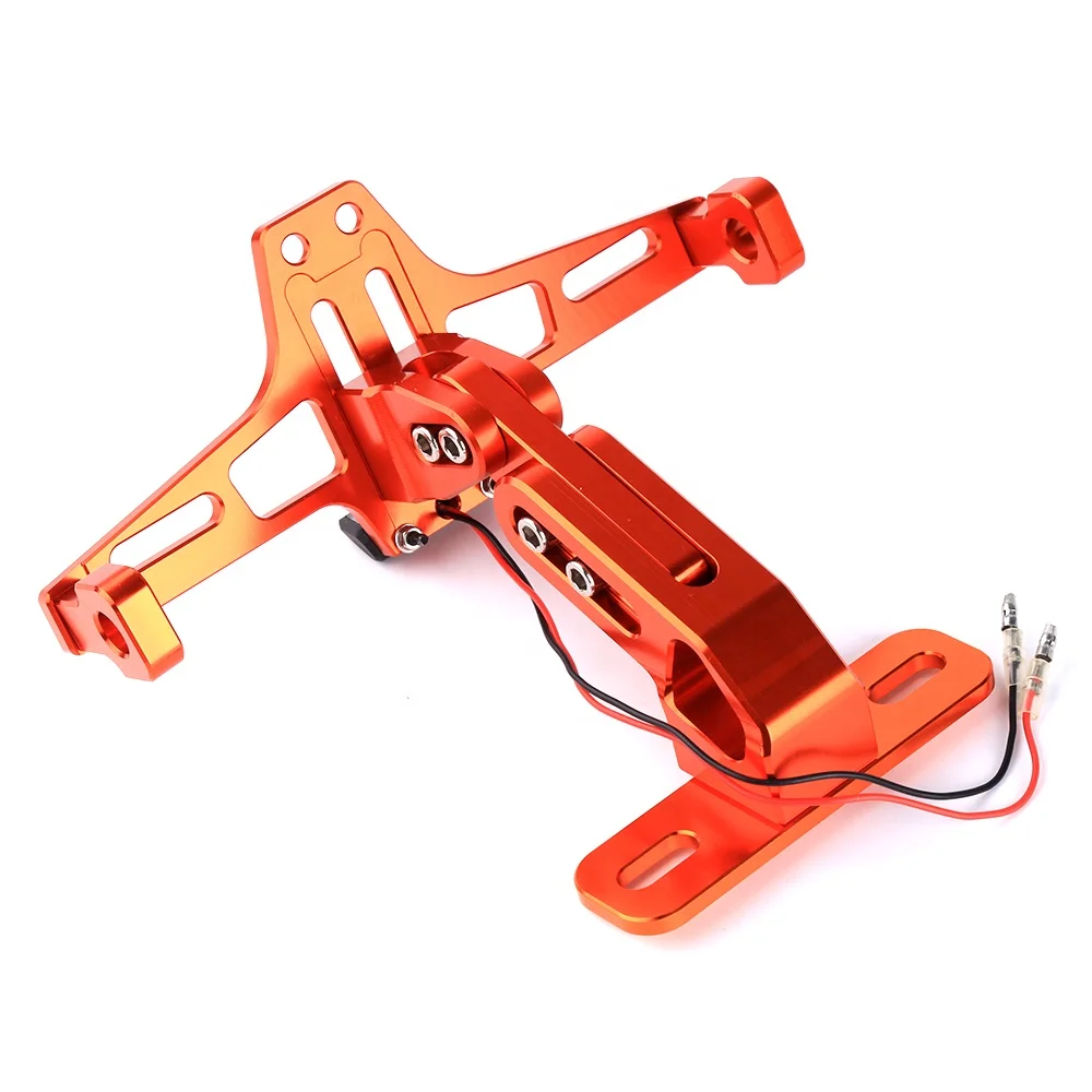 Motorcycle CNC Aluminum Alloy License Plate Holder Bracket Adjustable Angle License Number Plate for YAMHA KAWASAKI YAMAHA HONDA