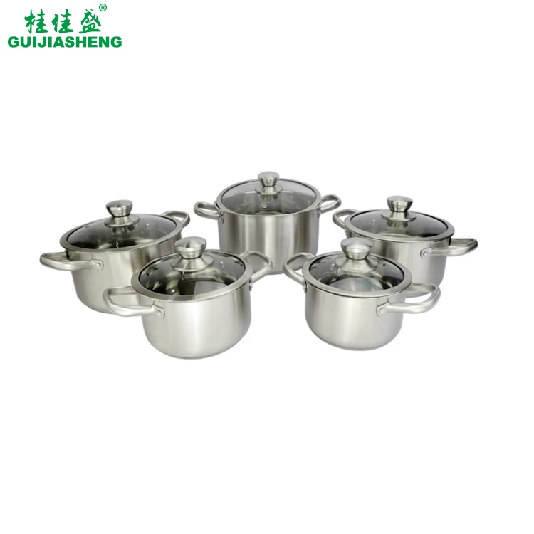 
High Quality 304 Stainless Steel Milano Sauce Casserole Double Handle Thermos Insulated Cookware Set for Cooking Food Soup Pot 