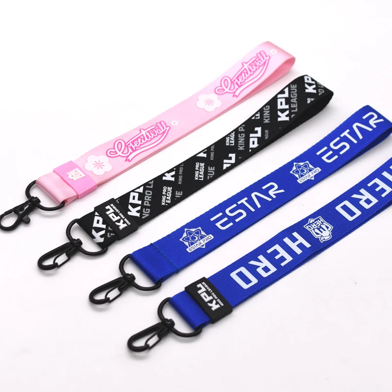 Fashionable games custom print giveaway wrist lanyard strap for key