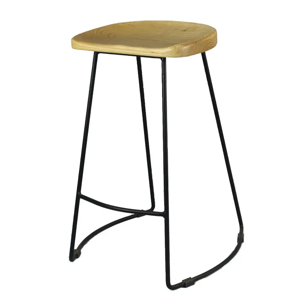 2022 MCI Factory Hot Sale Indoor Kitchen Restaurant Leisure Metal Chair Bar Stool With Wood Seat on Sale