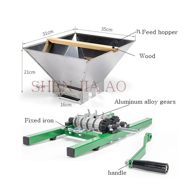 
7L Grape/ Fruit Crusher with Steel Feed,Stainless Steel Hopper Fruit Crusher 