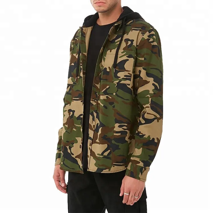 Fashion Men Hooded Green Camo Jacket,Bomber Jacket
