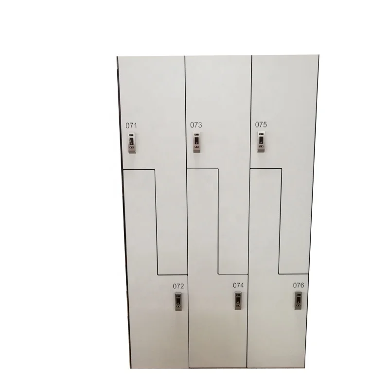 Change Room Closet In Wooden Panel Compact Laminate Spa Storage Locker with Z-Shaped Door HPL Lockers On Sale