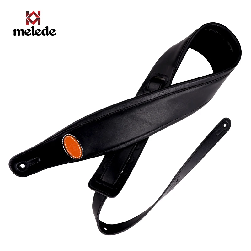 
Factory direct vintage look black real leather guitar bass strap guitar belt 