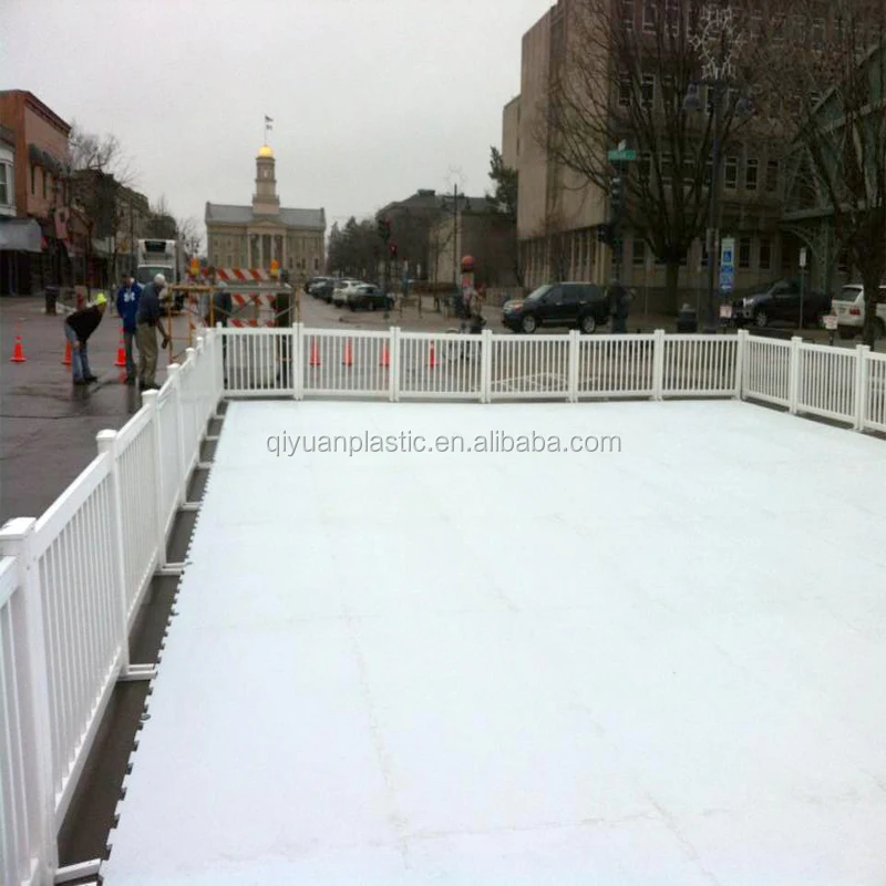 PE Material 1000*1000mm Hockey synthetic ice rinks portable roller skating flooring