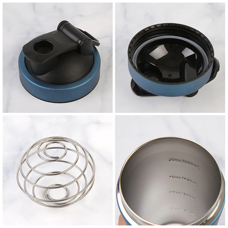 25oz Single Wall Stainless Steel Custom Protein Gym Bottle Shaker with Scale