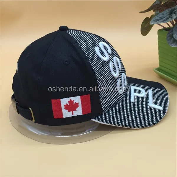 
New Style 3D Embroidery 6 Panel Canada Flag Logo Baseball Cap 