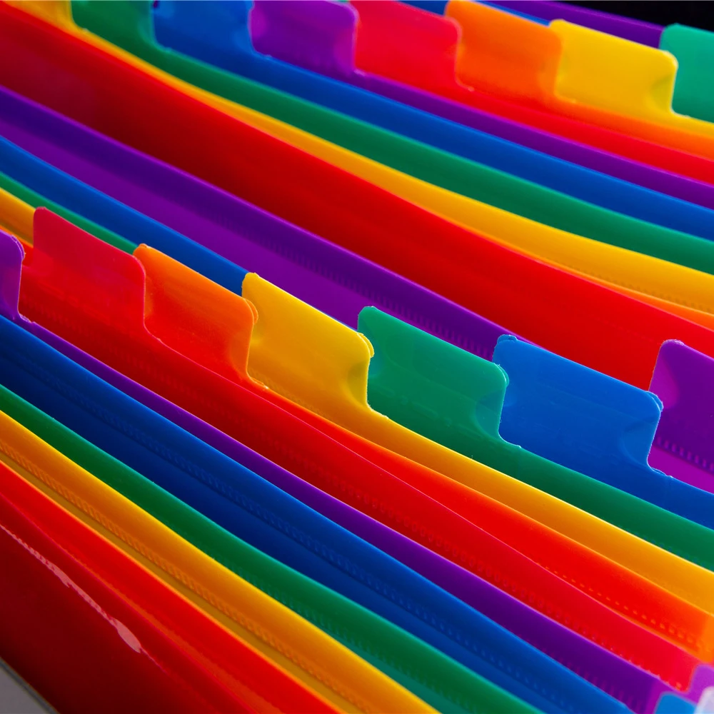 24 Pockets Expanding File Folder Rainbow Expanding and Self-Stand Accordion Large Capacity Expanding Wallets