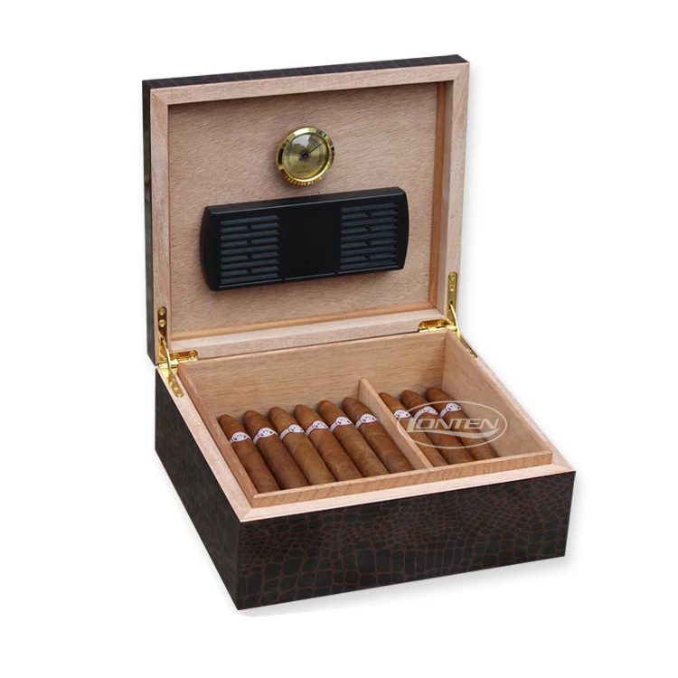 custom  made in china blank wholesale manufacturer single slide lid cigar humidor box spanish cedar wooden cigar humidor