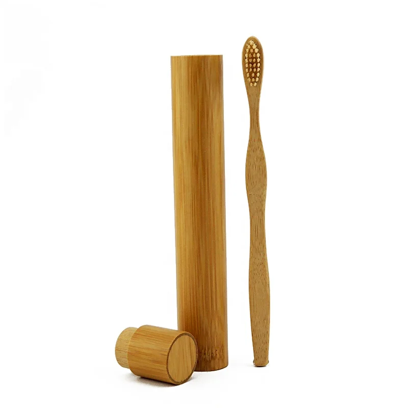 High Quality Tooth Brush 100% Natural Bamboo Eco-friendly Bamboo Toothbrush Tube Case