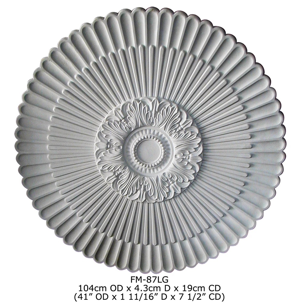Polyurethane Ornaments High Density Beautiful Decorative PU luxury ceiling medallions