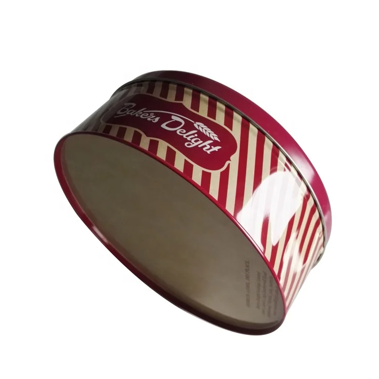 Gold Cookie Packaging Round Tin Box, Cake Tin With Clear Lid, Bulk Tin Can