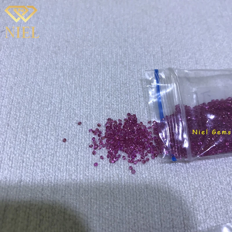 0.8mm-2mm round shape niel gems melee rubin gemstone natural loose rubies ruby stone price per carat