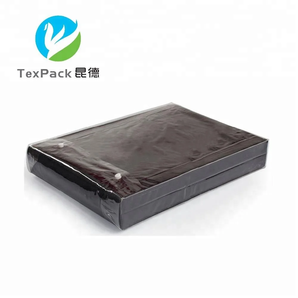 
Heat Sealed Transparent Plastic Snap Button Clear PVC Bag for Bed Linen 