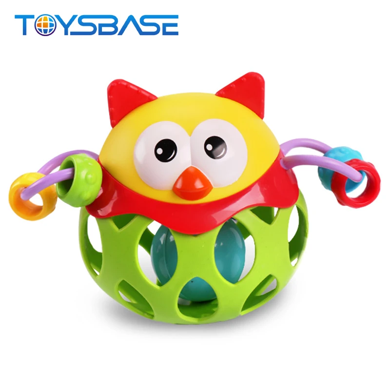
Eco-Friendly Rubber Baby Music Rattle Toys Soft Silicone Ball 