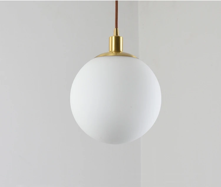  Современные светодиодные подвесные светильники в виде молочного белого стеклянного шара для украшения дома и