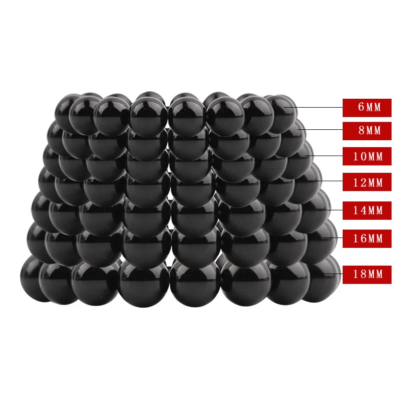 Браслет с бусинами из черного оникса и агата 4-12 мм оптом