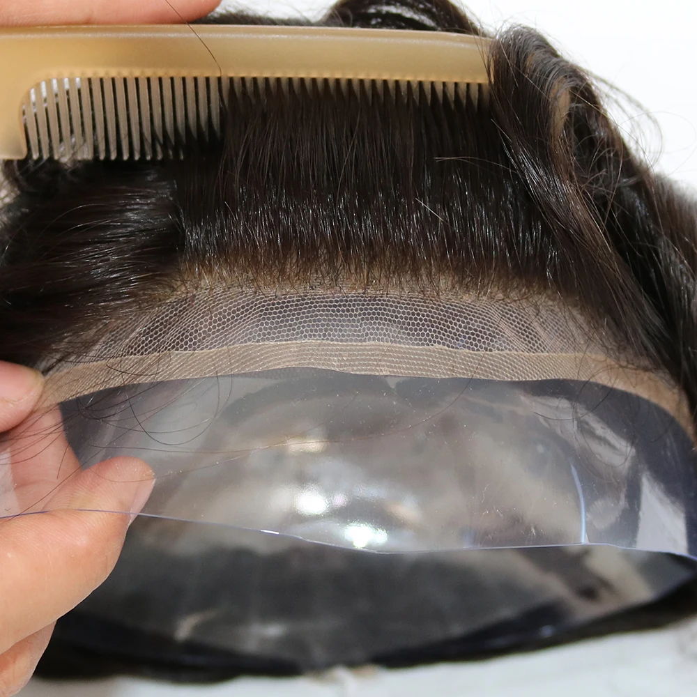 
High quality 100% human hair stock French lace/Swiss Lace toupee,hair replacement,hair systems 